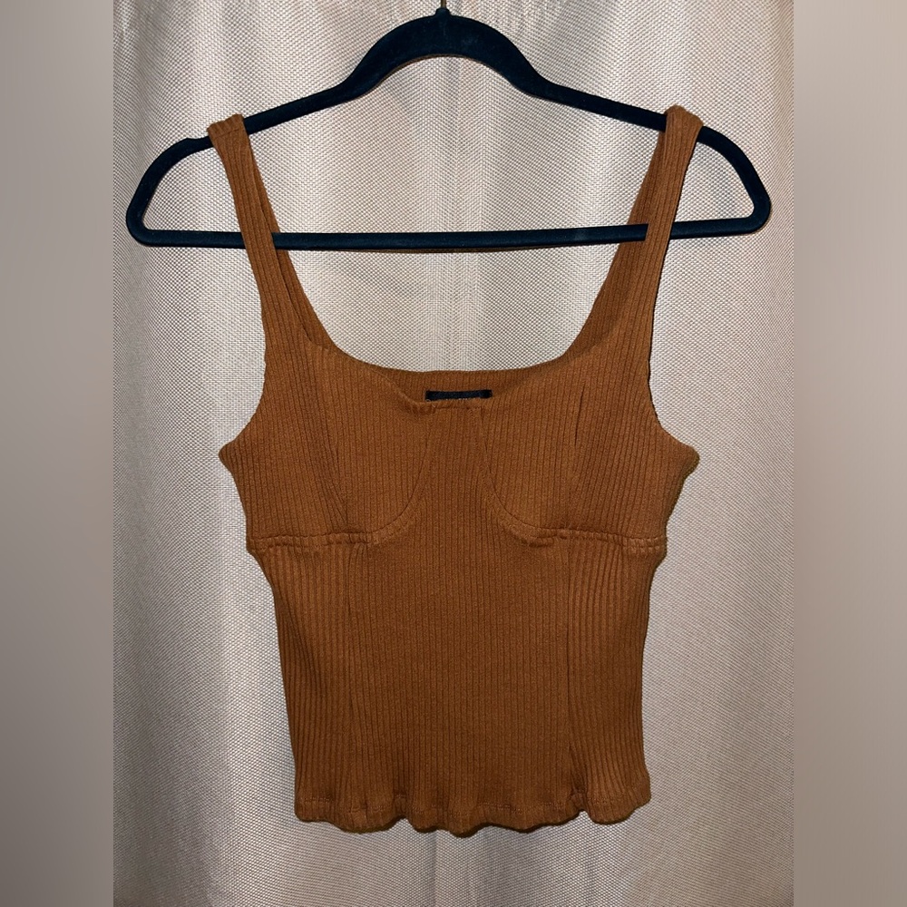 Brown/Burnt orange Anthropologie Tank. XS